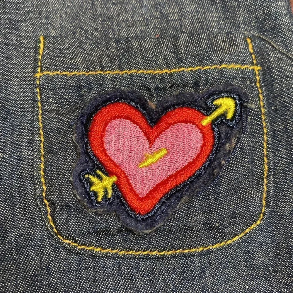 Denim Dog Vest Heart Embroidery Jacket